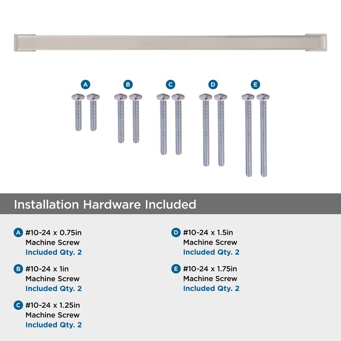 Amerock Blackrock 12-in (305Mm) Center to Center Polished Nickel Rectangular Bar For Use On Appliances Drawer Pulls - Image 5