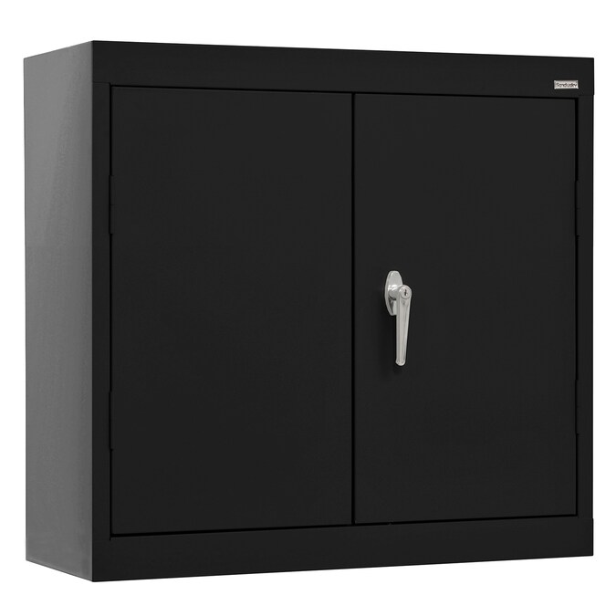 Sandusky 30-in W x 26-in H x 12-in D Wall-mounted Steel Garage Cabinet in Black