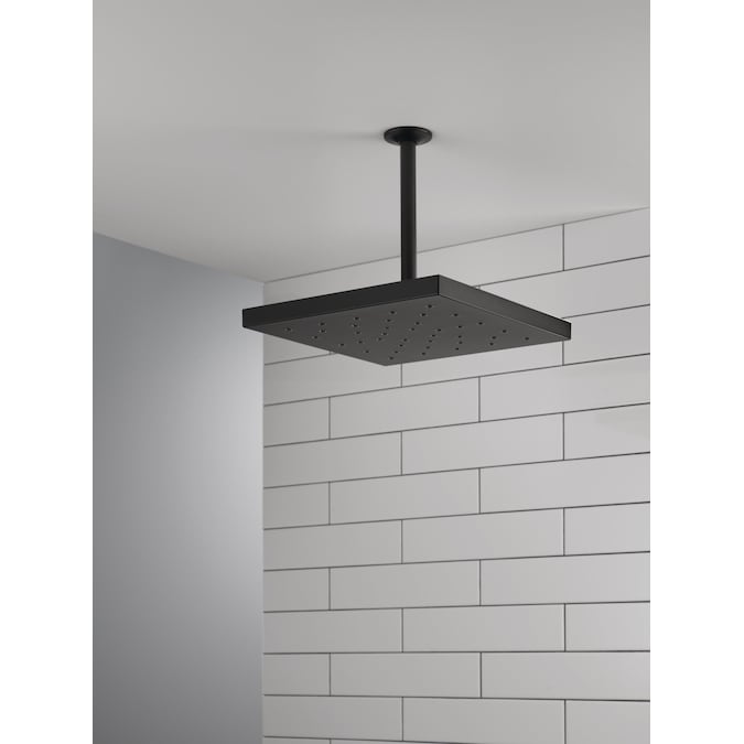 Delta Universal Showering Components Matte Black 12-in Square Fixed Shower Head 2.5-GPM (9.5-LPM) - Image 7