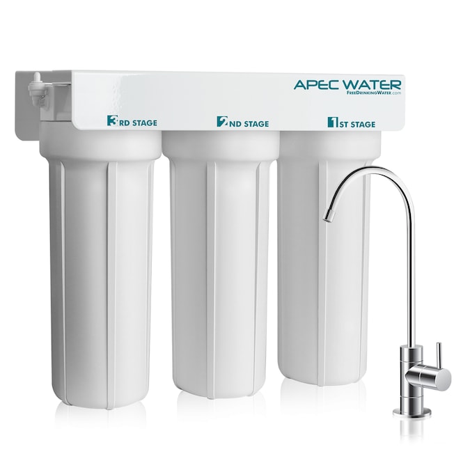 APEC Water WFS-1000 Super Capacity 3 Stage Sediment and Carbon Block Under Sink Water Filtration System