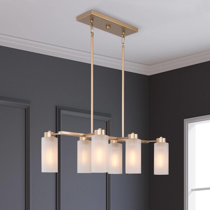 LNC Layla 6-Light Matte Gold Modern/Contemporary LED Dry rated Chandelier