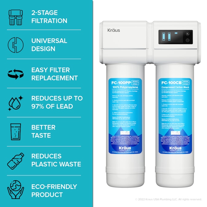 Kraus Purita Dual-stage Carbon Block Reverse Osmosis Filtration Under Sink Water Filtration System - Image 16