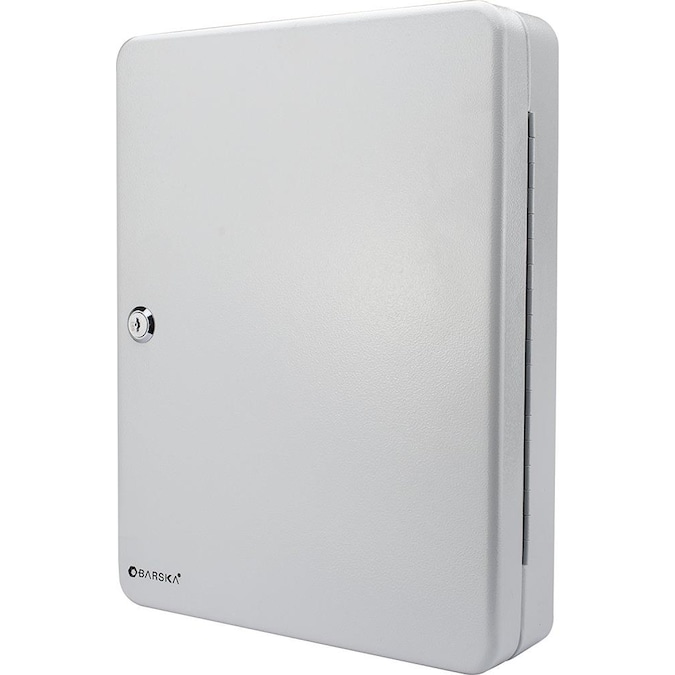 Barska Steel Key Safe with 160 Colored Key Tags, Keyed Lock, Wall-Mount, Gray, 11-in x 14.5-in x 3