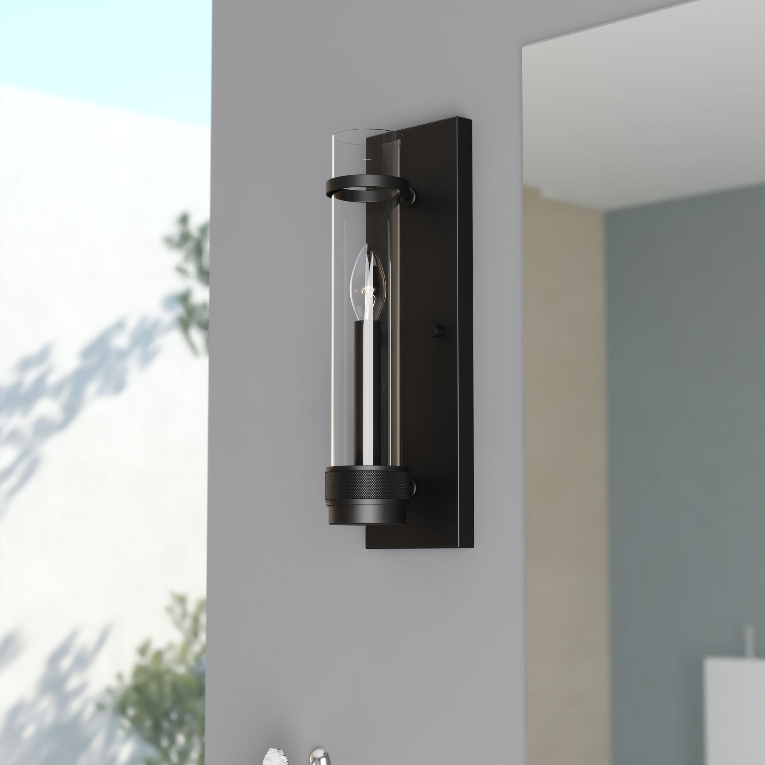 Bari 4.25-in W 1 -Light Matte Black Wall Sconce