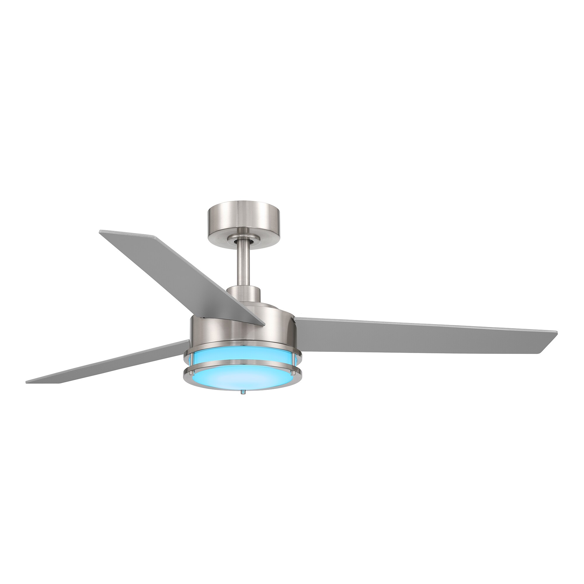 Cassini 52-in Color-Changing Integrated LED Outdoor Flush Mount Smart Brushed Nickel with Silver Blades Ceiling Fan With Light - Remote Included ( 3 -Blade ) - Image 13