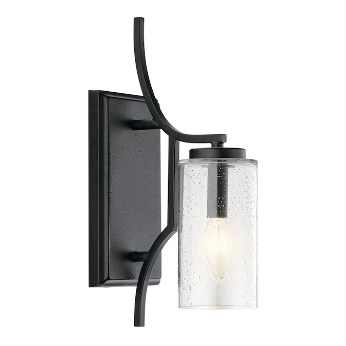 Kichler Vara 4.5-in W 1-Light Distressed Black Transitional Incandescent Wall Sconce