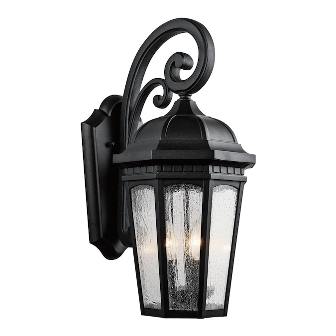 Kichler Courtyard 3-Light 22.25-in H Black Outdoor Wall Light
