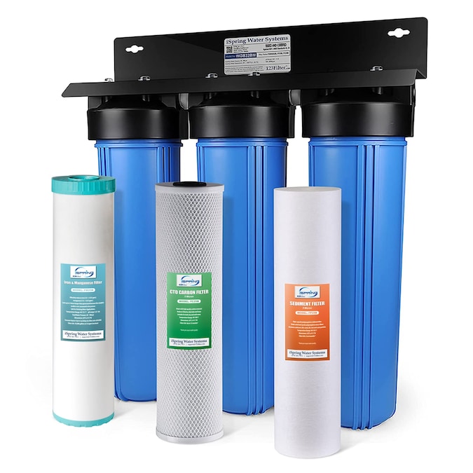 iSpring WGB32BM 3-Stage Water Filter Triple-stage 15-GPM Mechanical Filtration Well Water Whole House Water Filtration System
