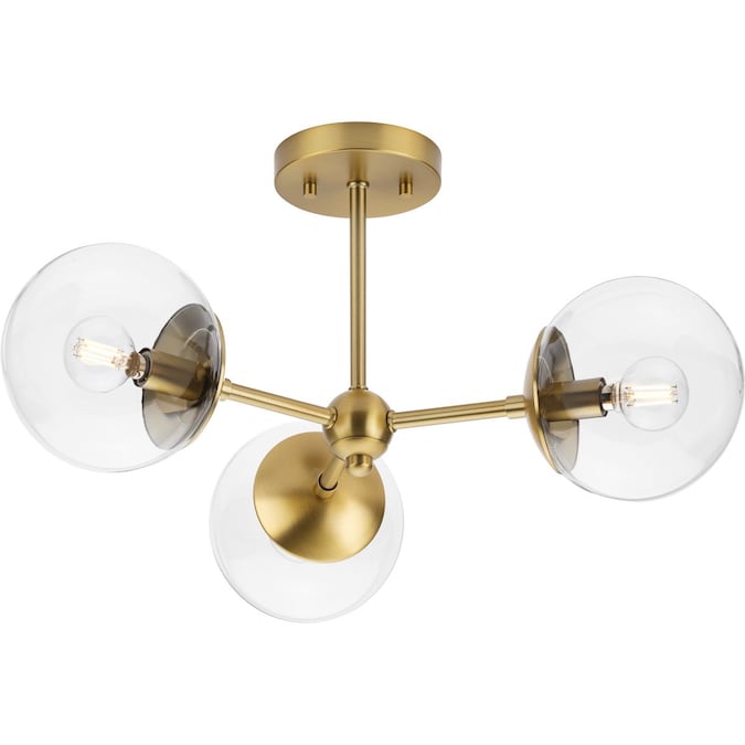 Progress Lighting Atwell 3-Light Brushed Bronze Semi Flush Mount Light