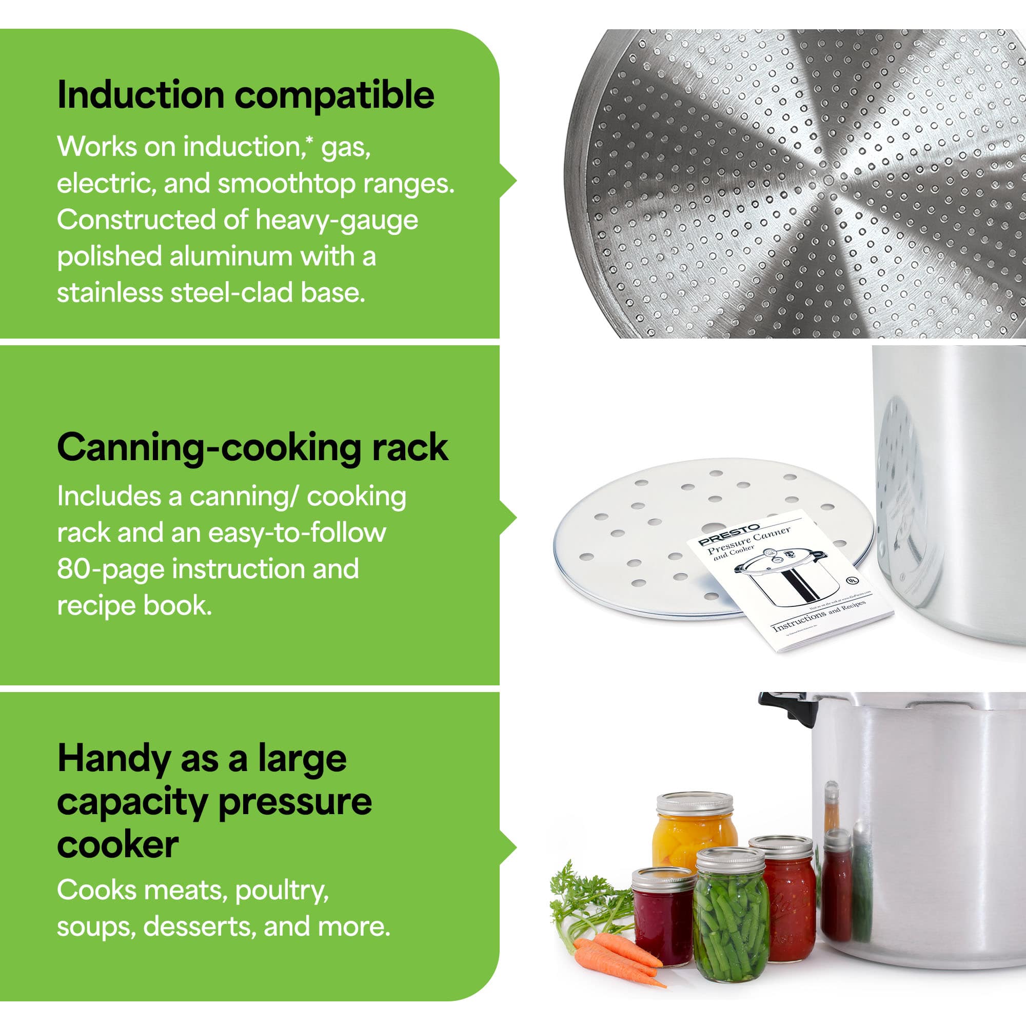 24 Quart Pressure and Boil Canner Induction Capable Aluminum Silver - Image 4