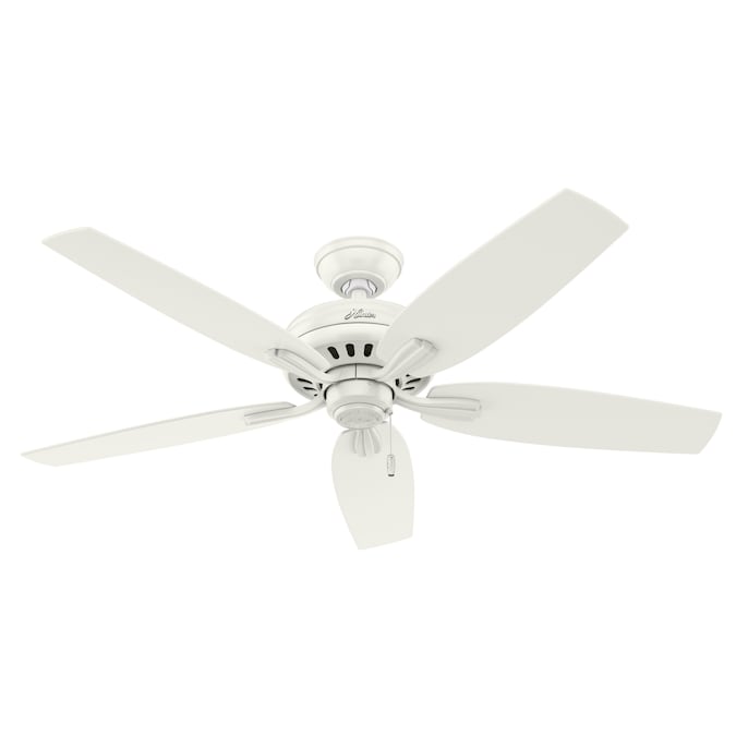 Hunter Newsome 52-in Fresh White with Fresh White/Light Oak Blades Indoor Ceiling Fan Light Kit Compatible (5-Blade)