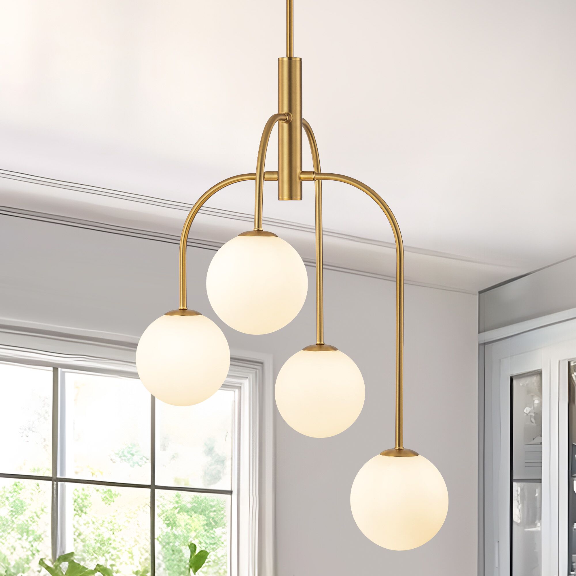 Sputnik Pendant Light 4 -Light Gold Modern/contemporary For Use in Bedrooms, Dining Rooms, Foyers, Kitchens, Living Rooms Chandelier