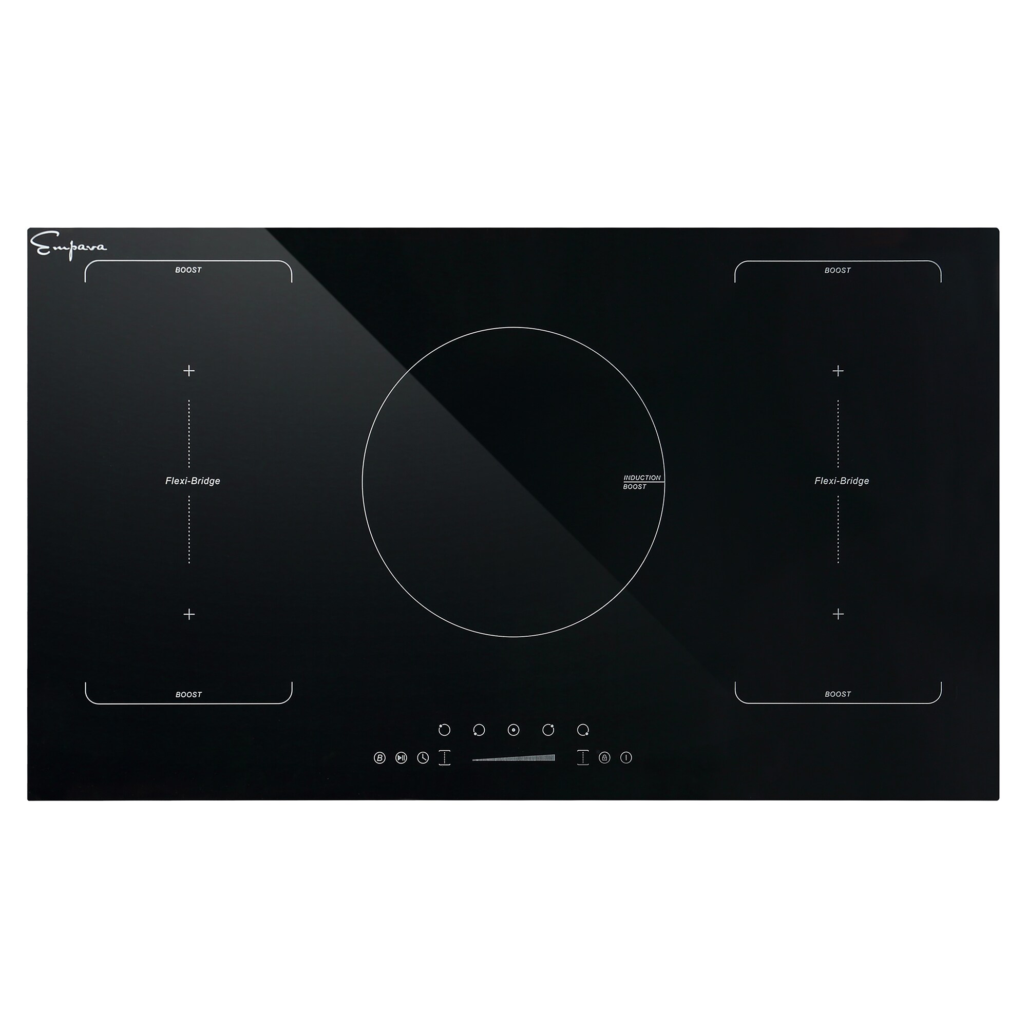 36-in 5 burners Black Induction Cooktop with Bridge Element
