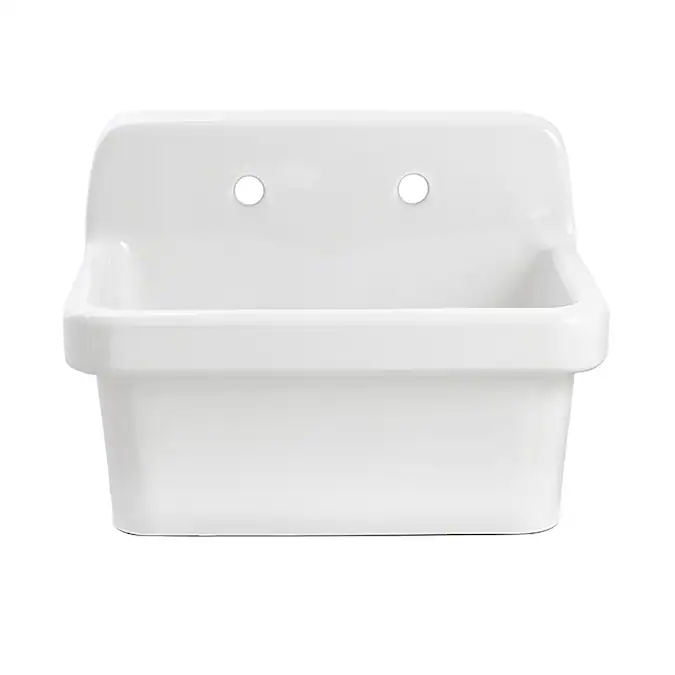 allen + roth 23.98-in x 18.98-in 1-Basin White Wall Mount Utility Tub with Drain