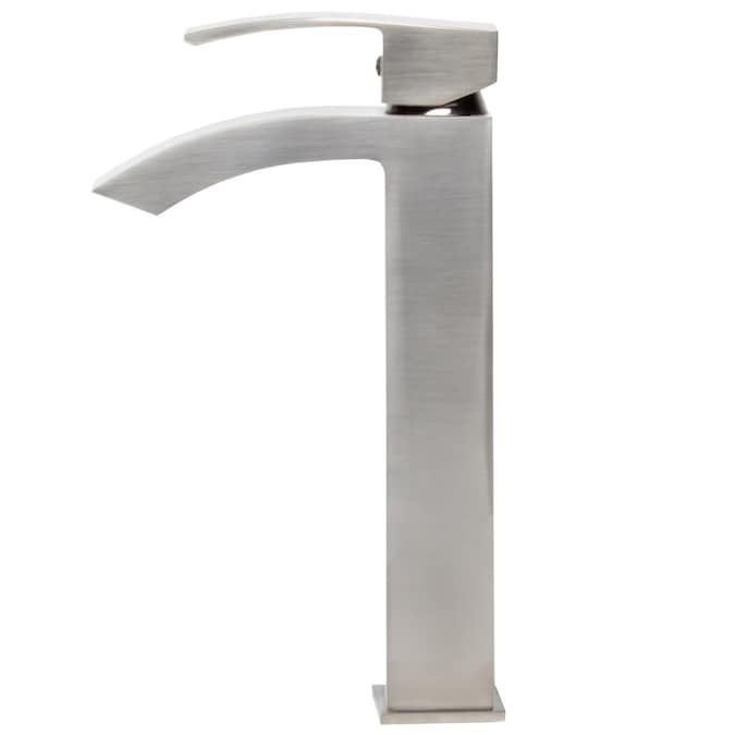 Novatto Steger Brushed Nickel Vessel 1-Handle Waterfall Bathroom Sink Faucet - Image 2