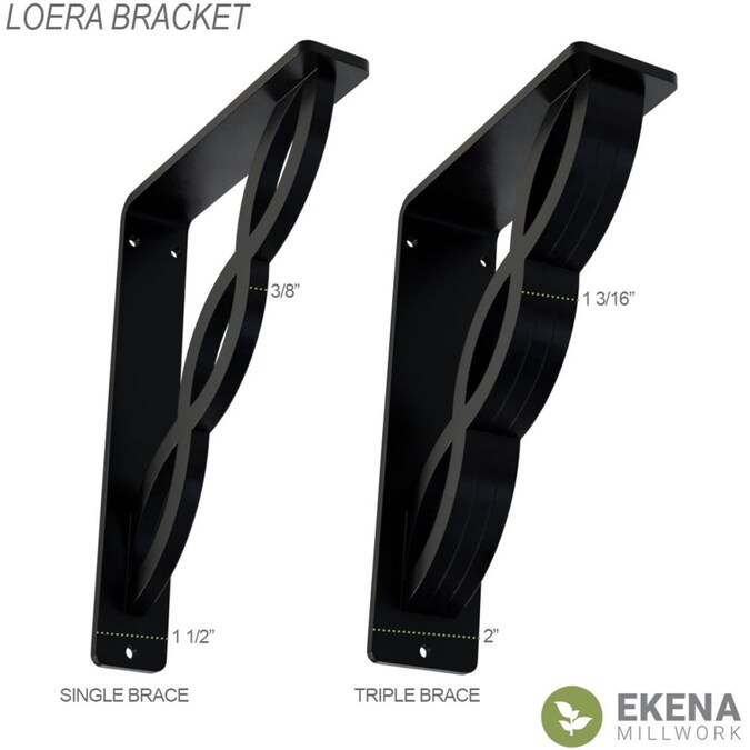 Ekena Millwork Loera 12-in x 1.5-in x 15-in Antique Gold Wrought Iron Countertop Support Bracket - Image 2