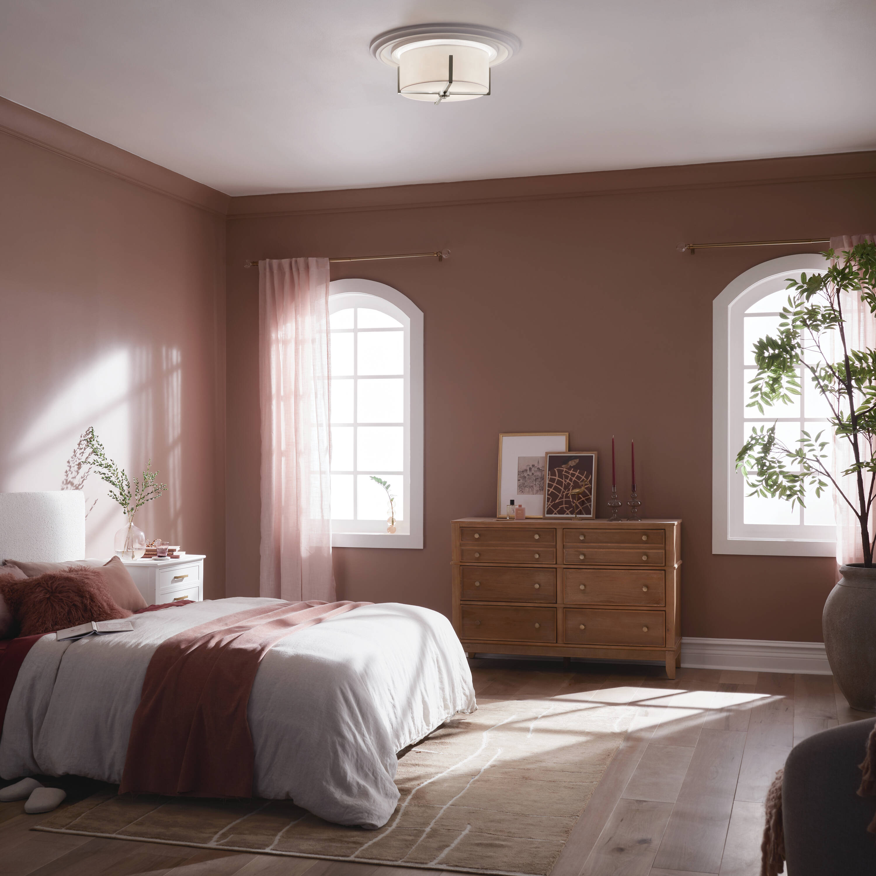 Malen 2 -Light 15.5-in Pewter Flush Mount Light - Image 3