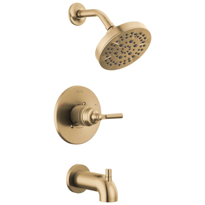 Delta Saylor Champagne Bronze 1-handle Multi-function Round Bathtub and Shower Faucet