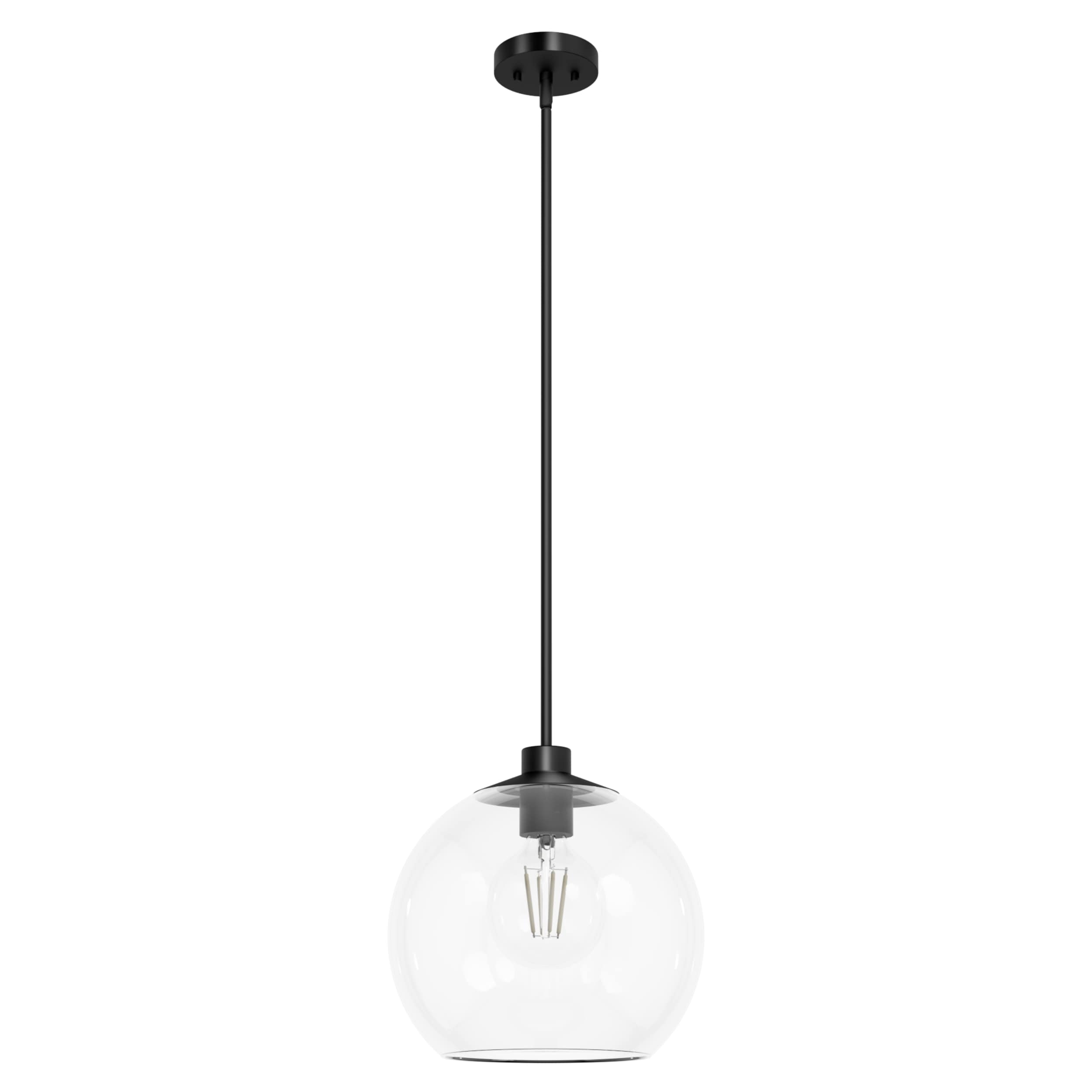 Xidane Matte Black with Clear Glass 1 Light Pendant Ceiling Light Fixture
