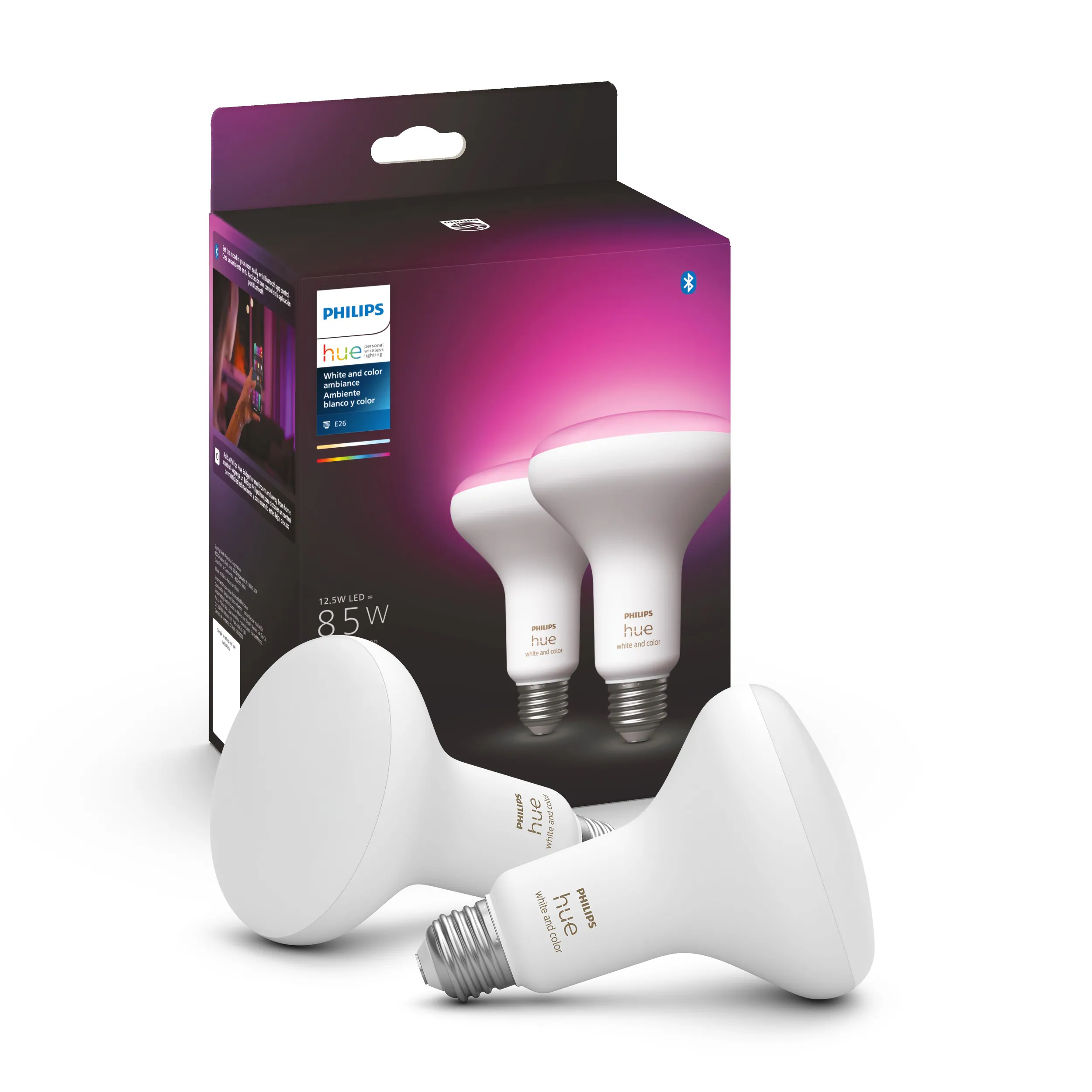 Hue 65 -Watt EQ BR30 Color-changing E26 Dimmable Smart LED General purpose Light Bulb 2 -Pack