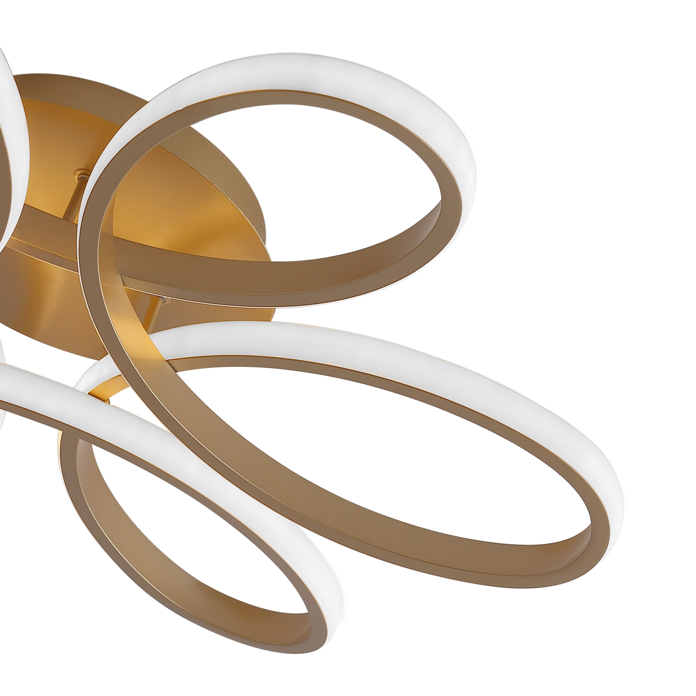 1 -Light 22.8-in Gold Integrated LED Semi Flush Mount Light ENERGY STAR Certified - Image 7