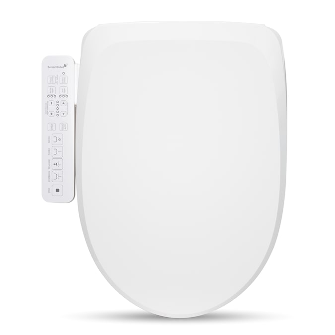 SmartBidet Plastic White Elongated Soft Close Heated Bidet Toilet Seat