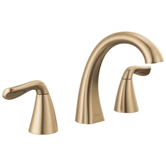 Delta Arvo Champagne Bronze Widespread 2-Handle WaterSense Bathroom Sink Faucet with Drain