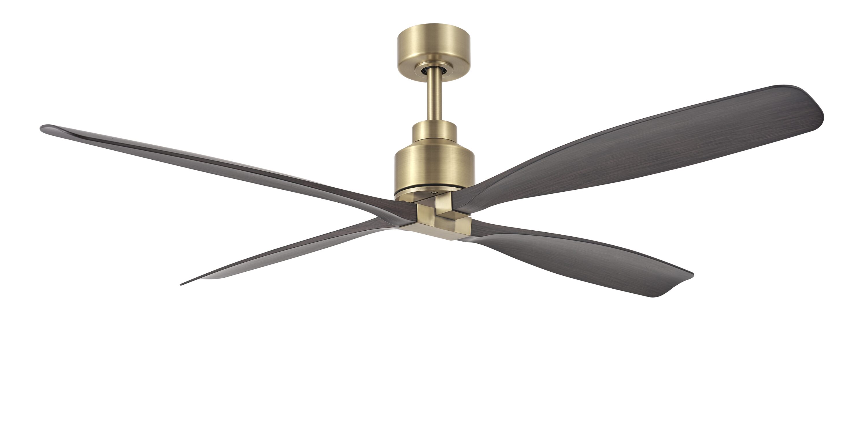 Shorehaven 56-in Outdoor Aged Brass with Barrique Barrel Blades Ceiling Fan Without Light and Remote ( 4 -Blade ) - Image 3