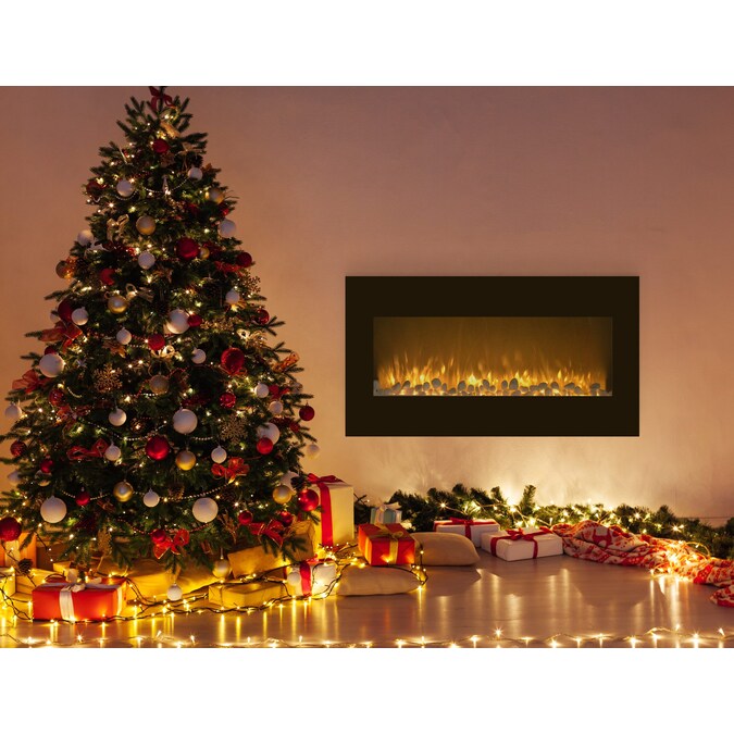 Hastings Home 36-in W Black LED Flat Wall Electric Fireplace with Remote Control Included - Image 4