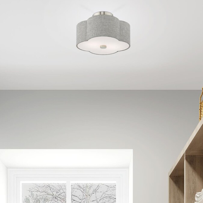 Livex Lighting Kalmar 2-Light Brushed Nickel Semi mount light - Image 13