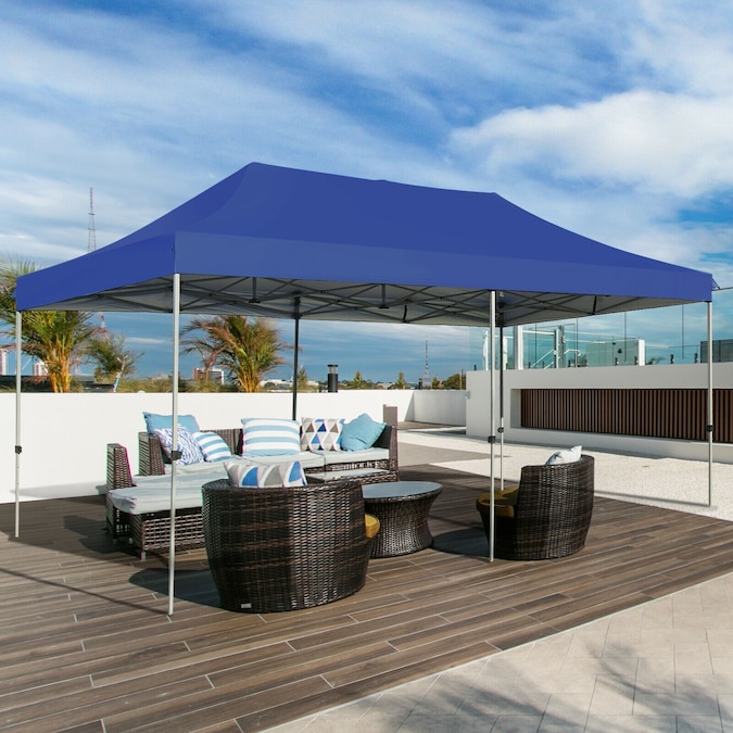 Clihome 20-ft x 10-ft Rectangle Blue Party Canopy