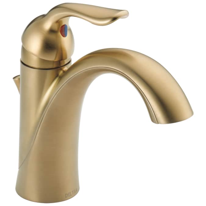Delta Lahara Champagne Bronze 4-in centerset 1-Handle WaterSense Bathroom Sink Faucet with Drain and Deck Plate