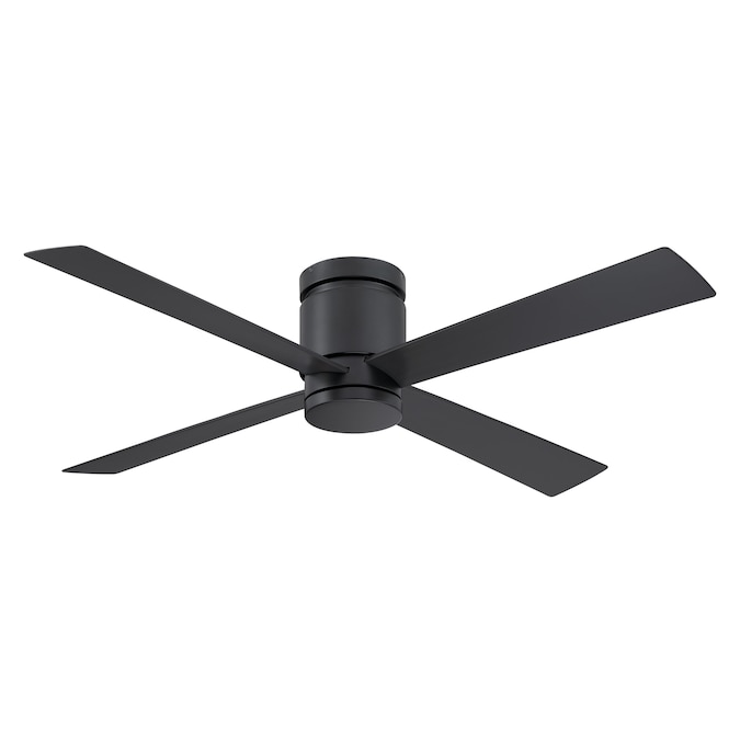 Fanimation Kwartet 52-in Black Color-changing Integrated LED Indoor/Outdoor Flush Mount Ceiling Fan with Light and Remote (4-Blade) - Image 6
