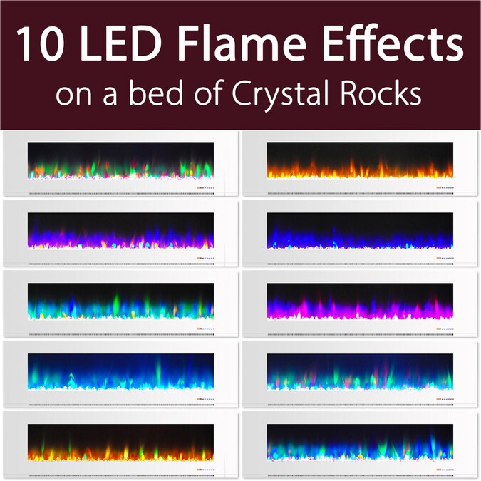 Cambridge 72-in W White Fan-forced Wall-mount Electric Fireplace with Remote Control Included - Image 14