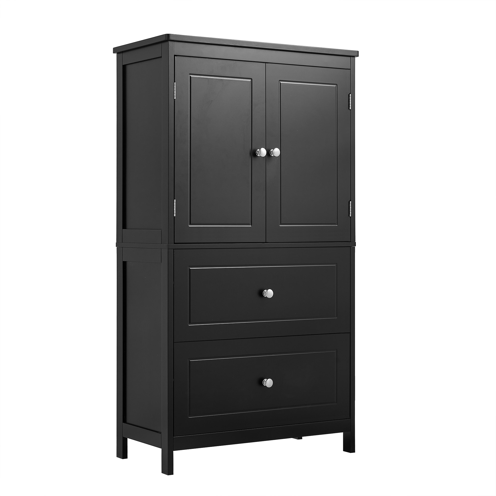 23.6-in W x 43.3-in H MDF Black Freestanding Utility Storage Cabinet