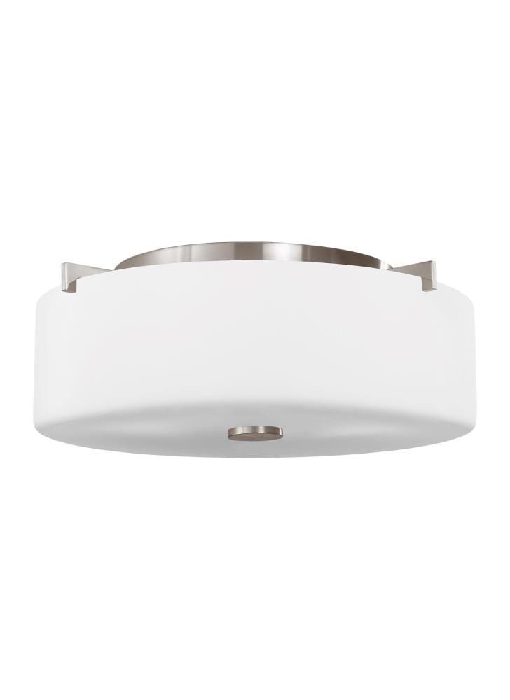 Sunset Drive 2 -Light 13.5000-in Brushed Stainless steel Flush Mount Light
