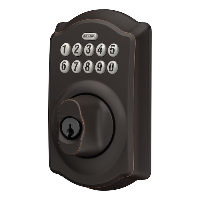 Schlage Camelot Aged Bronze Electronic Deadbolt with Keypad - Image 9