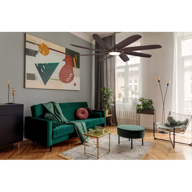 Minka Ceiling Fan Co. Wethersfield 65-in Oil Rubbed Bronze Color-changing Integrated LED Indoor/Outdoor Ceiling Fan with Light Remote (8-Blade) - Image 9