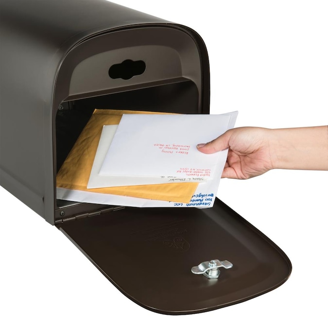 Architectural Mailboxes Post Mount Bronze Metal Large Lockable Mailbox - Image 7