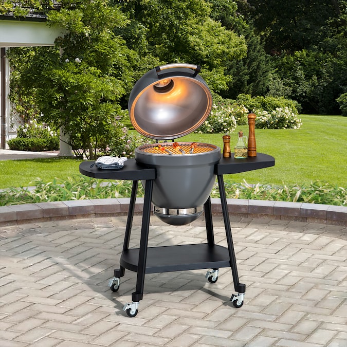 Sunjoy 246.21-Sq in Grey Portable Charcoal Grill - Image 2