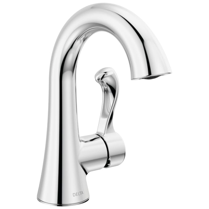 Delta Esato Chrome Single Hole 1-Handle WaterSense Bathroom Sink Faucet with Drain and Deck Plate