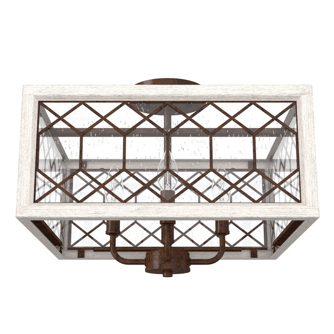 Hunter Chevron 4-Light 16-in Antique Brown Semi mount light