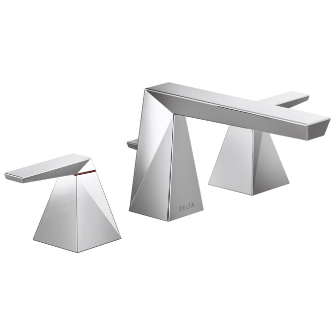 Delta Trillian Lumicoat Chrome Widespread 2-Handle WaterSense Bathroom Sink Faucet with Drain