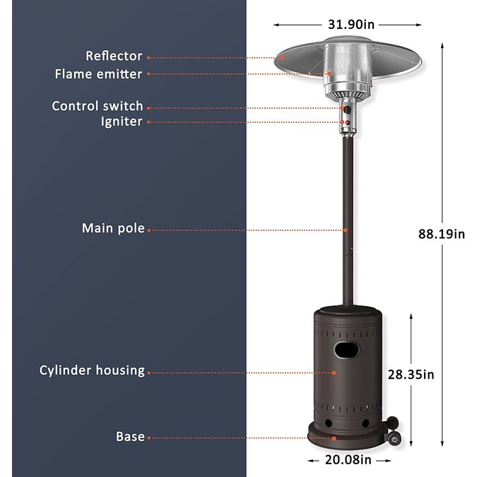 PamaPic 48000-BTU Outdoor Portable Propane Tank Top Propane Heater - Image 4