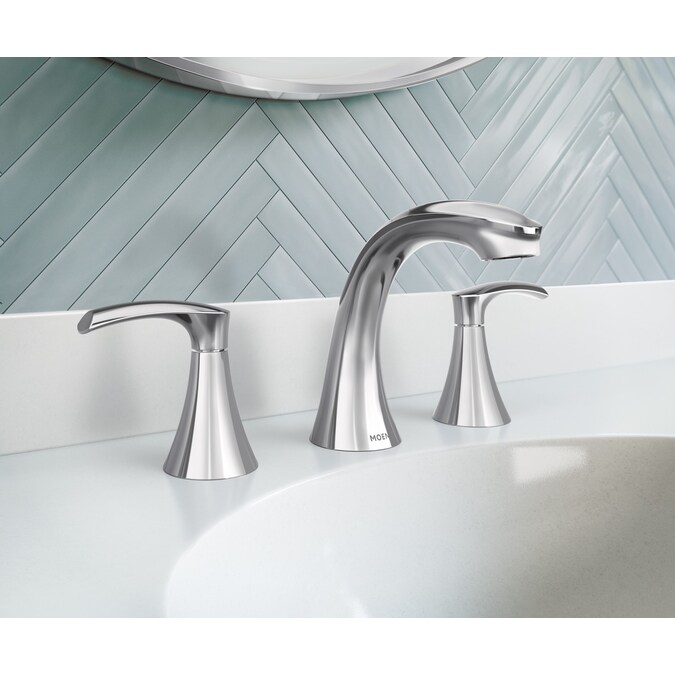 Moen Graeden Chrome Widespread 2-Handle WaterSense Bathroom Sink Faucet with Drain
