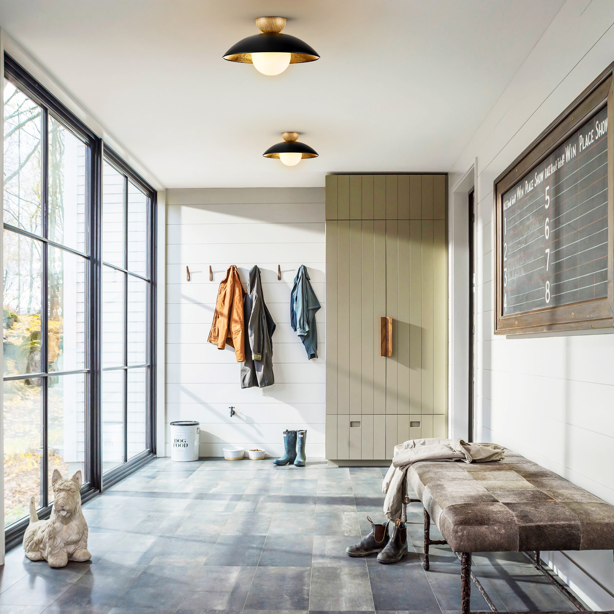 Dylan 1 -Light 14.56-in Black Semi Flush Mount Light - Image 4