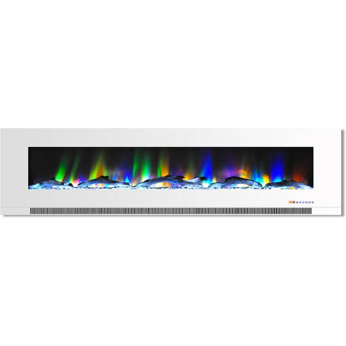 Cambridge 78-in W White Fan-forced Wall-mount Electric Fireplace with Remote Control Included
