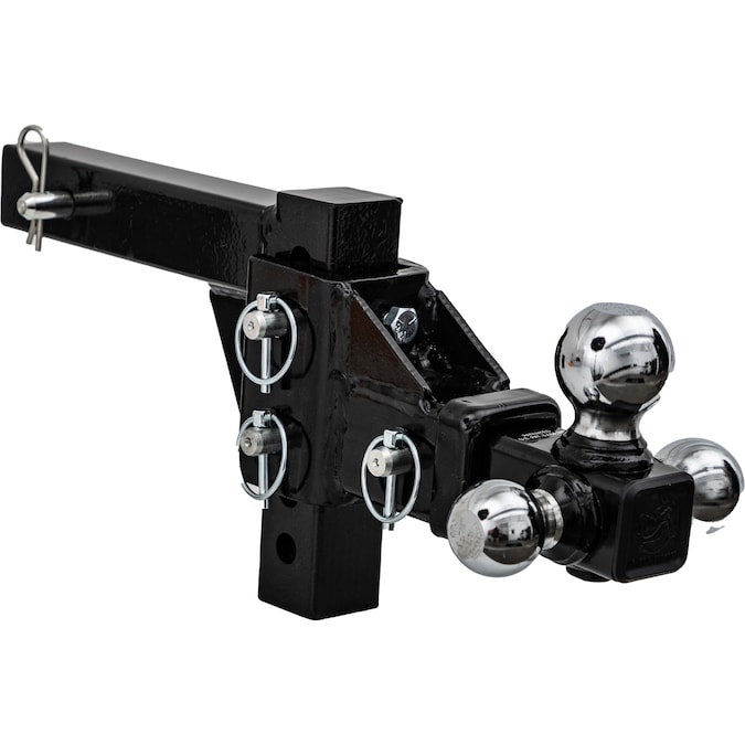 Buyers Products Adjustable Tri-Ball Hitch with Rotating Chrome Towing Balls - 2-in Receiver - 6-in Drop - Class III/IV - Black
