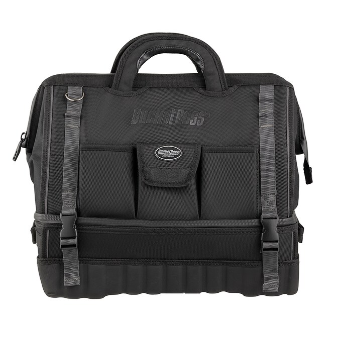 Bucket Boss Pro Drop-Bottom 18 Black Polyester 18-in Zippered Tool Bag