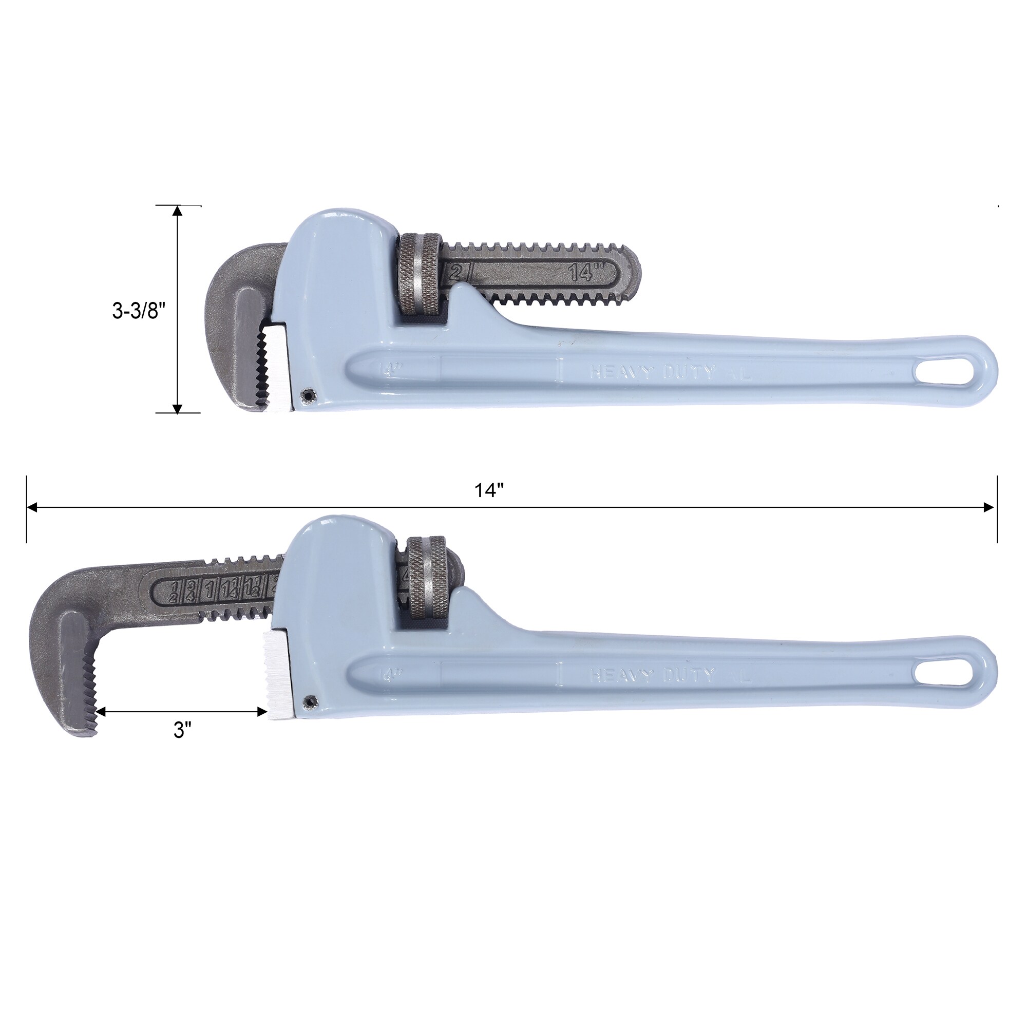 4 -Piece 14-in Aluminum Pipe Wrench Set - Image 4
